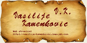 Vasilije Kamenković vizit kartica
